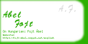 abel fojt business card